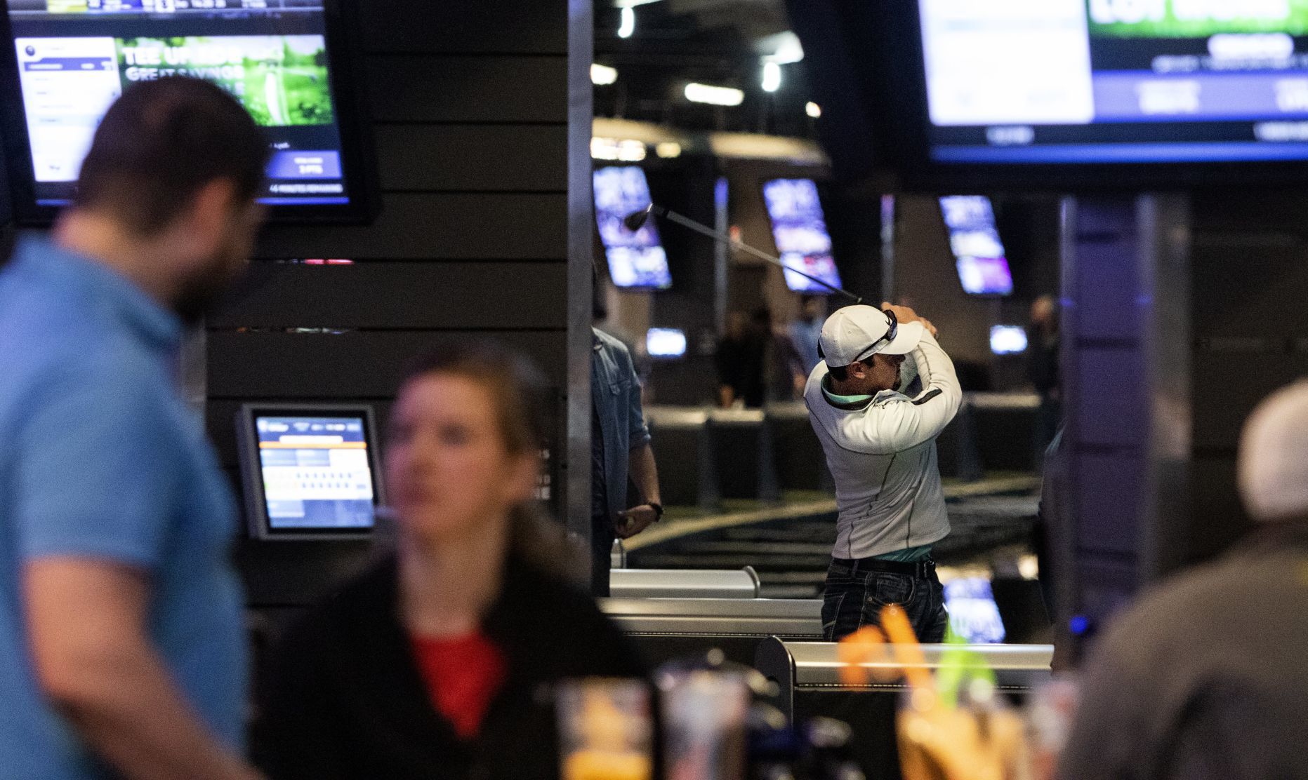 Family and friends at Topgolf